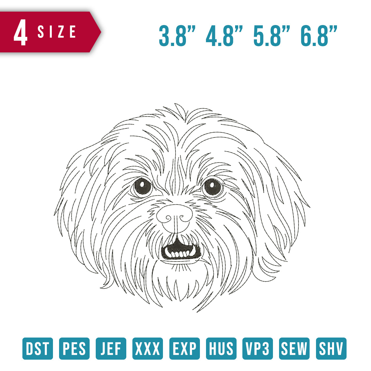 Shih tzu Dog line Art