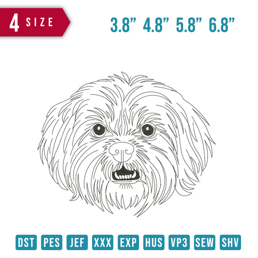 Shih tzu Dog line Art