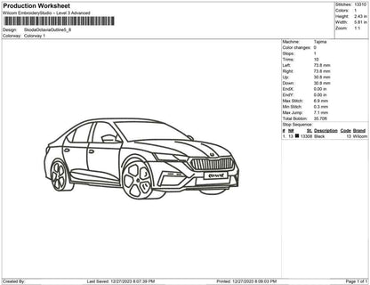 Skoda octavia car outline