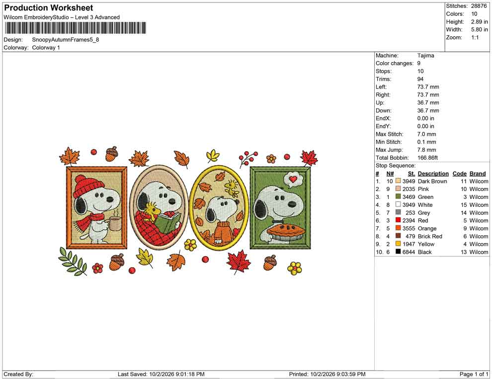 Snoopy Autumn Frames