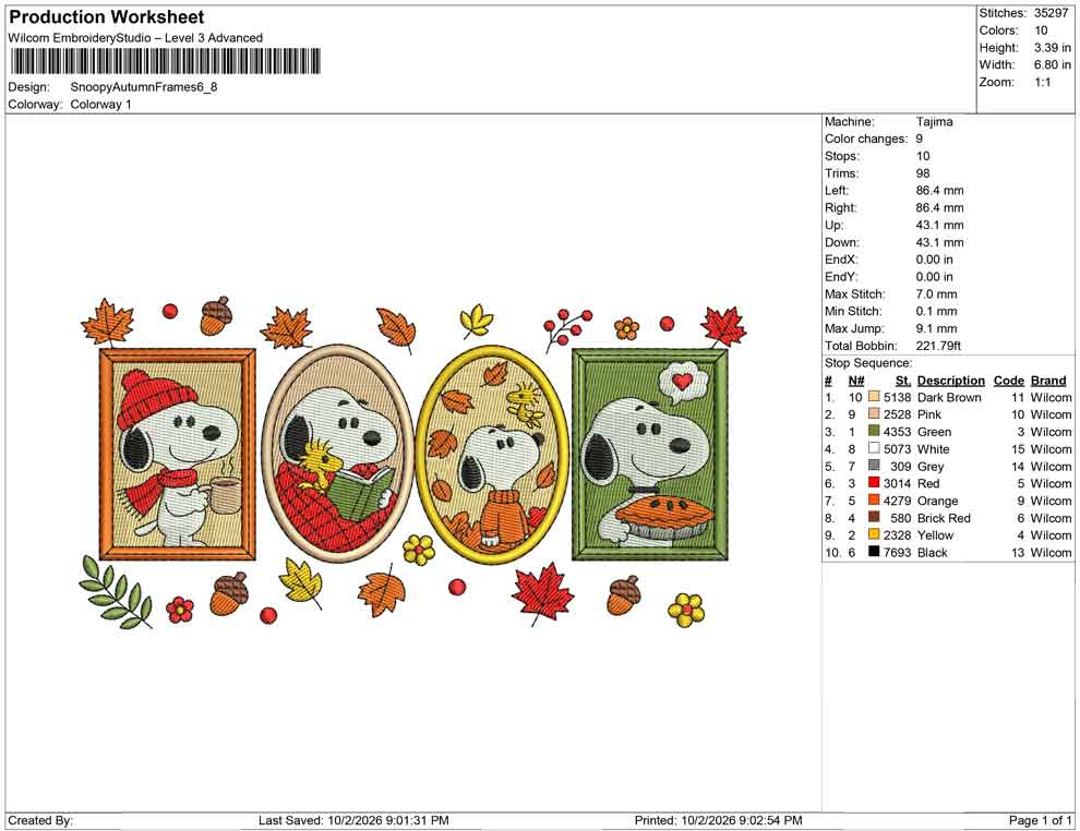 Snoopy Autumn Frames