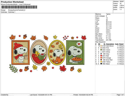 Snoopy Autumn Frames