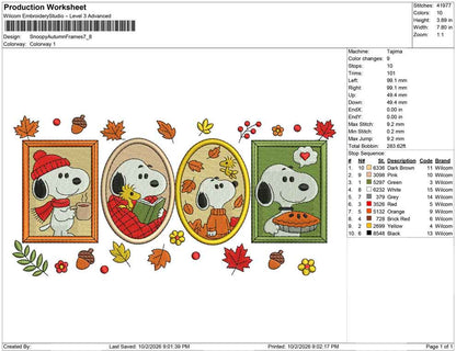 Snoopy Autumn Frames