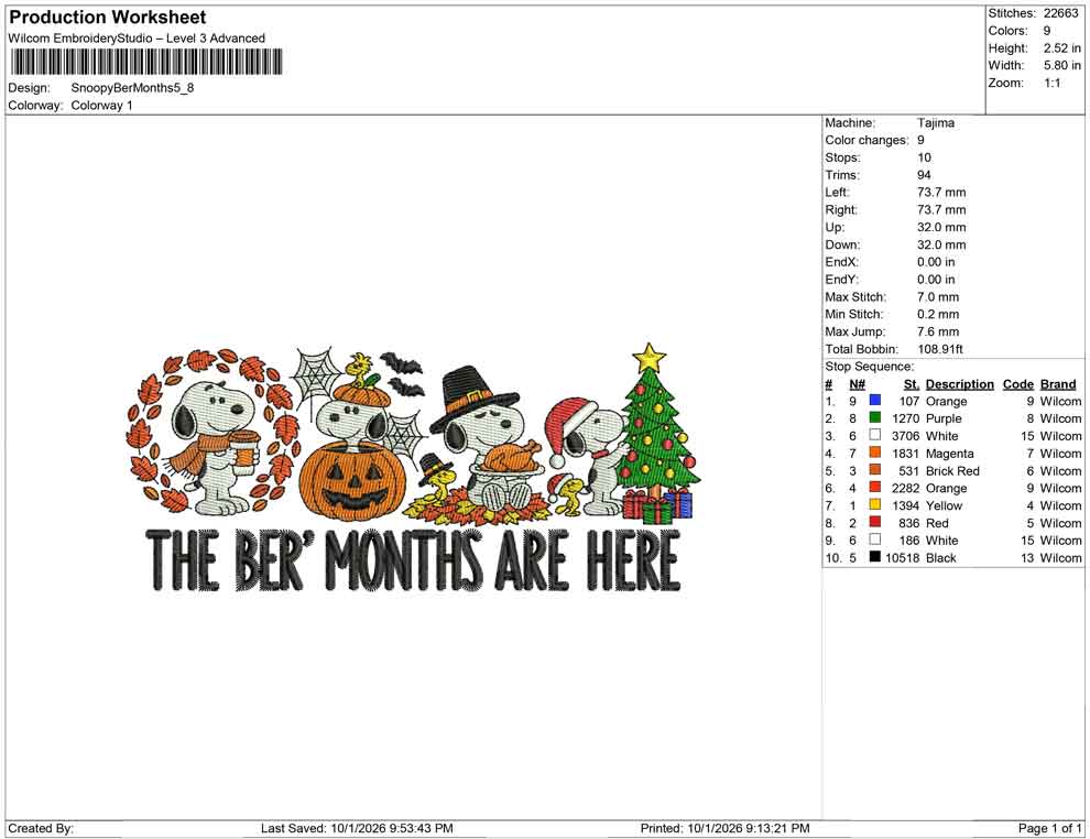 Snoopy Ber Months