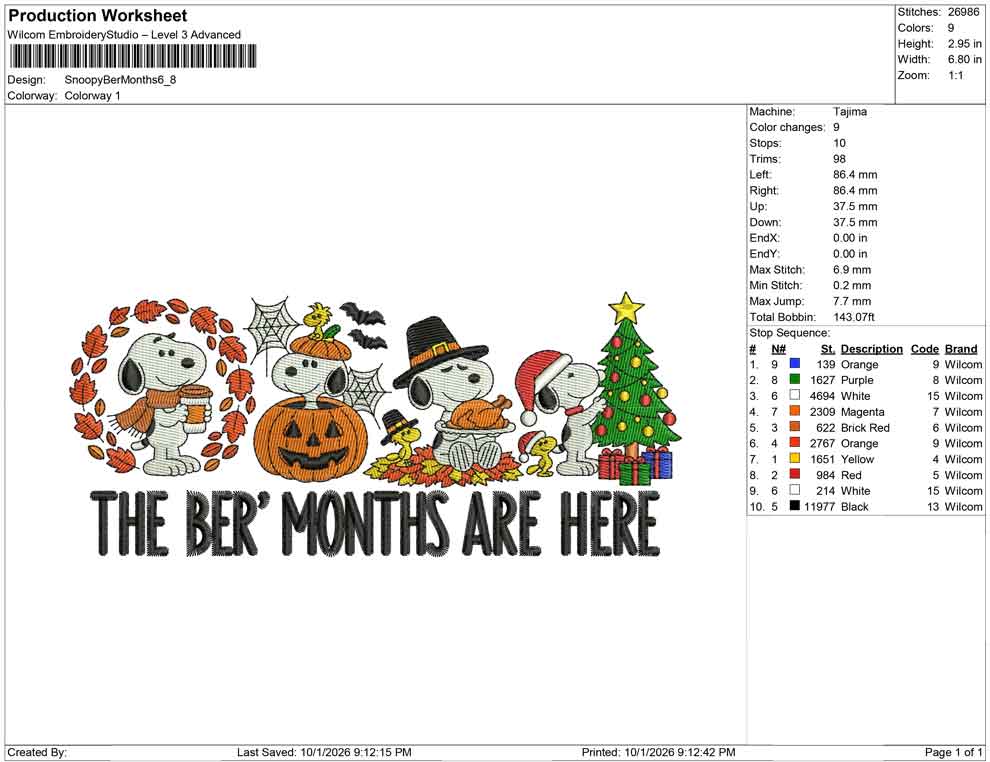 Snoopy Ber Months