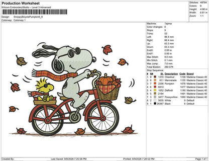 Snoopy Bicycle Pumpkin