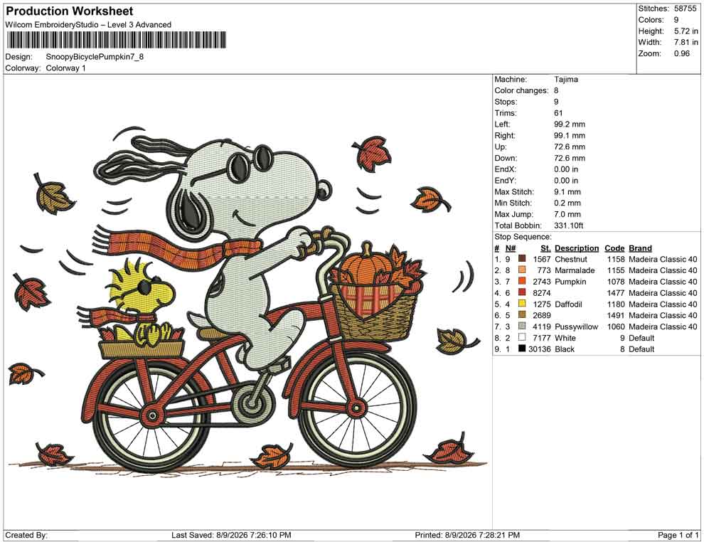 Snoopy Bicycle Pumpkin
