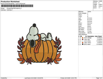 Snoopy  Dog Fall Pumpkin