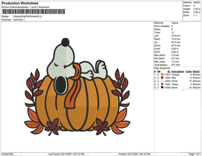 Snoopy  Dog Fall Pumpkin