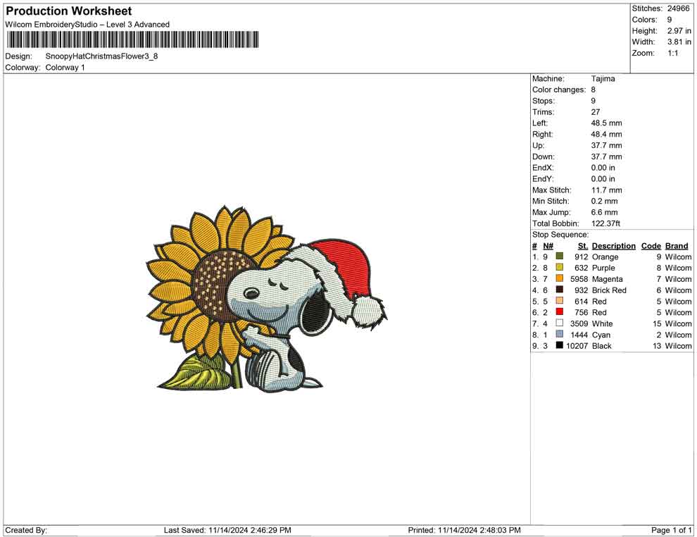 Snoopy Hat Christmas Flower