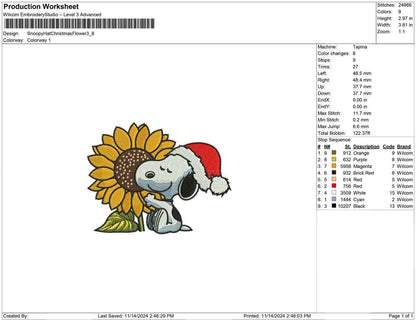 Snoopy Hat Christmas Flower