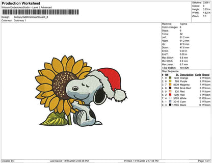 Snoopy Hat Christmas Flower