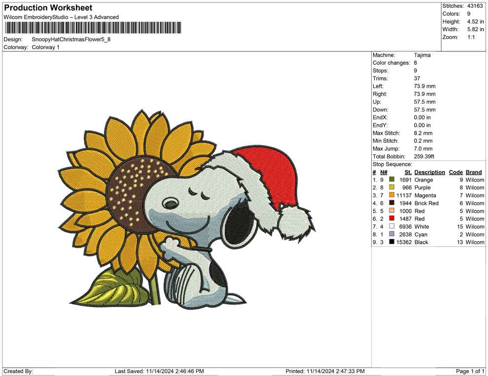 Snoopy Hat Christmas Flower