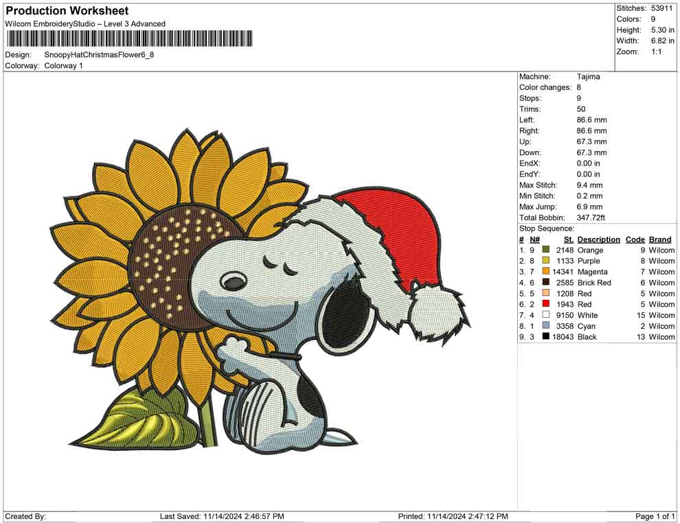 Snoopy Hat Christmas Flower