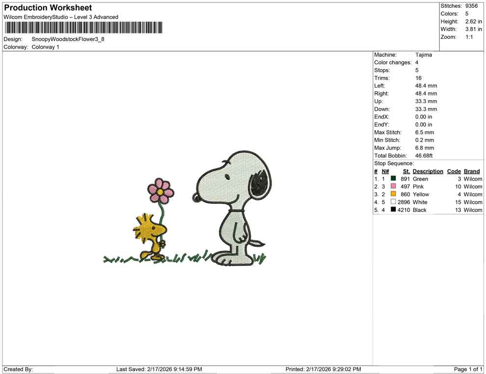 Snoopy Woodstock Flower