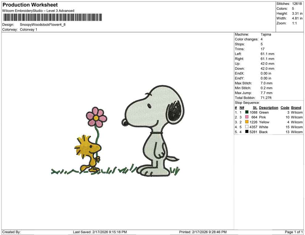 Snoopy Woodstock Flower