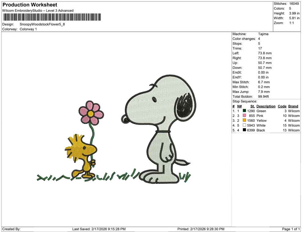 Snoopy Woodstock Flower