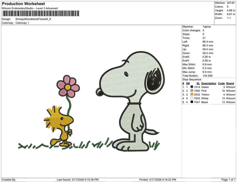 Snoopy Woodstock Flower