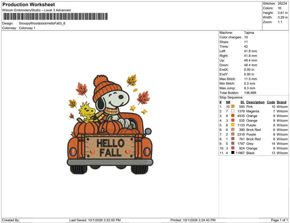Snoopy Woodstock Hello Fall