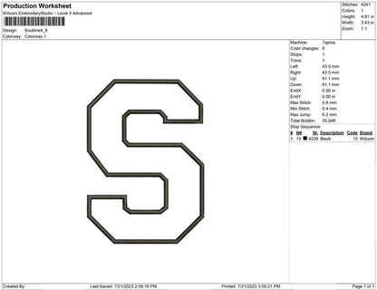S letter outline