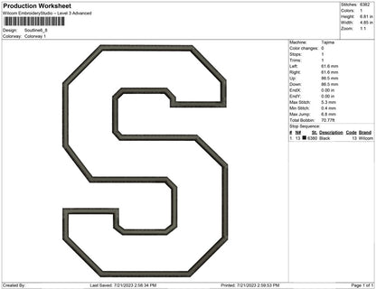S letter outline