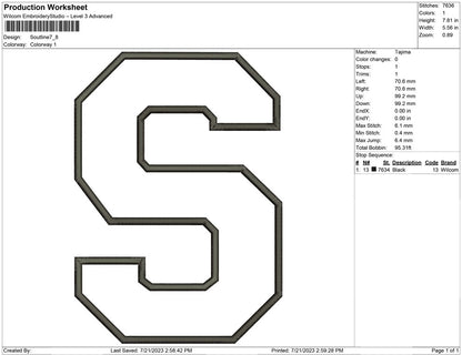 S letter outline