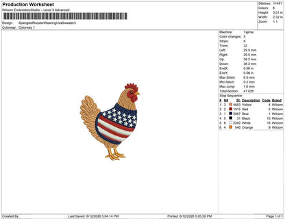 Spangled Rooster Wearing Usa Sweater