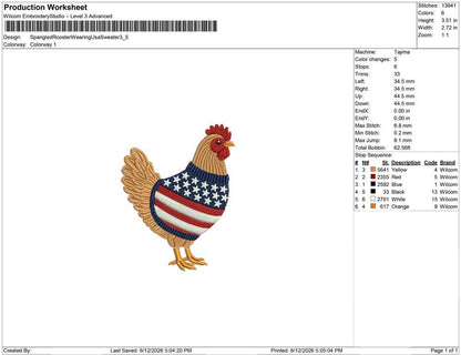 Spangled Rooster Wearing Usa Sweater
