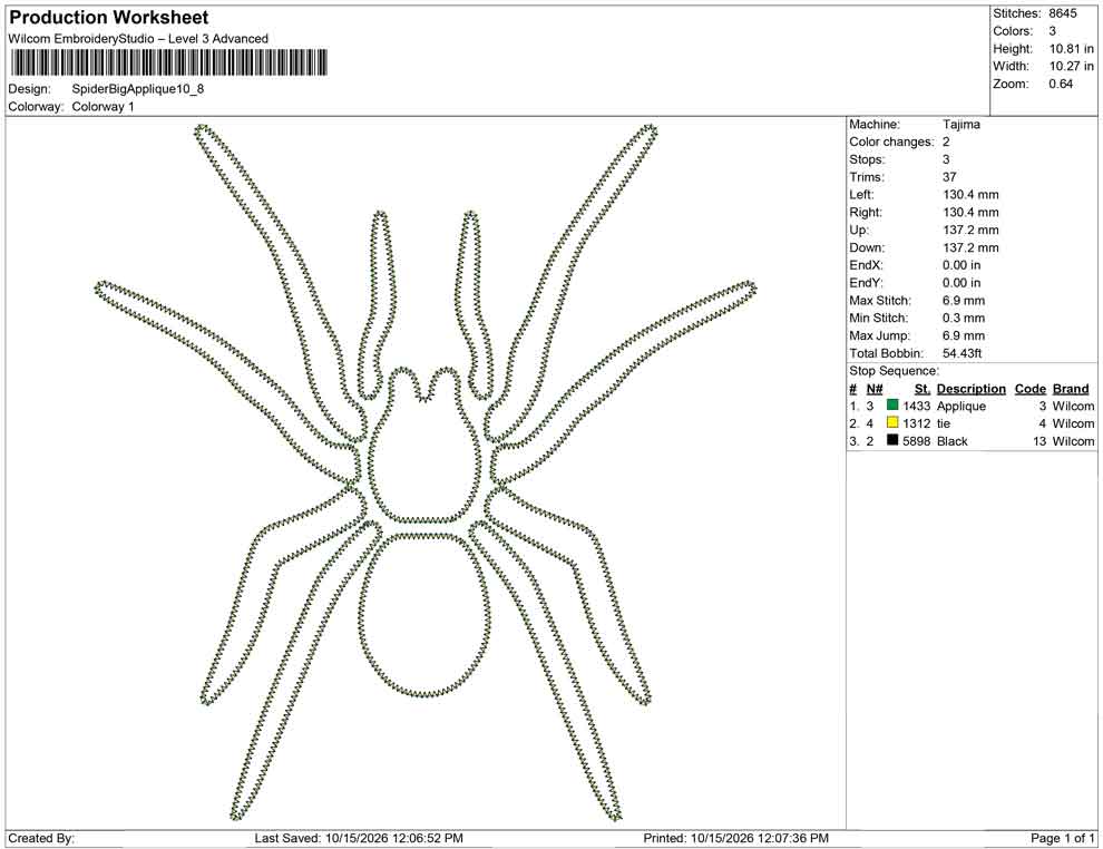 Spider Big Applique