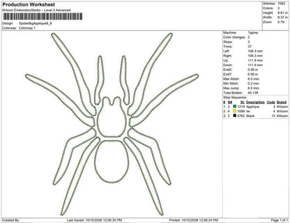 Spider Big Applique