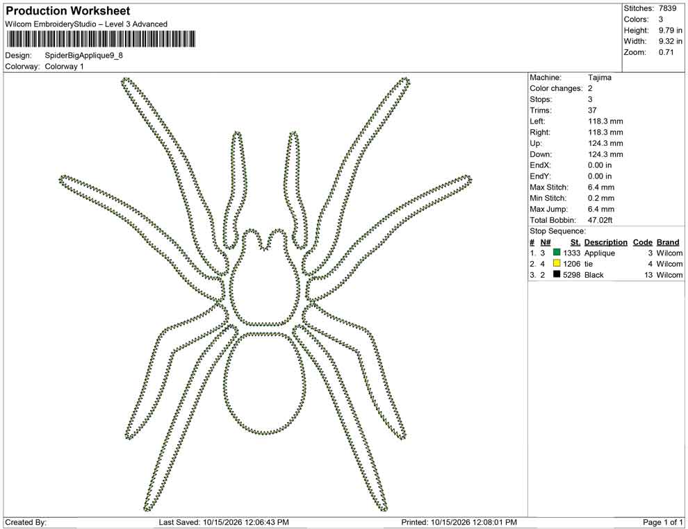 Spider Big Applique