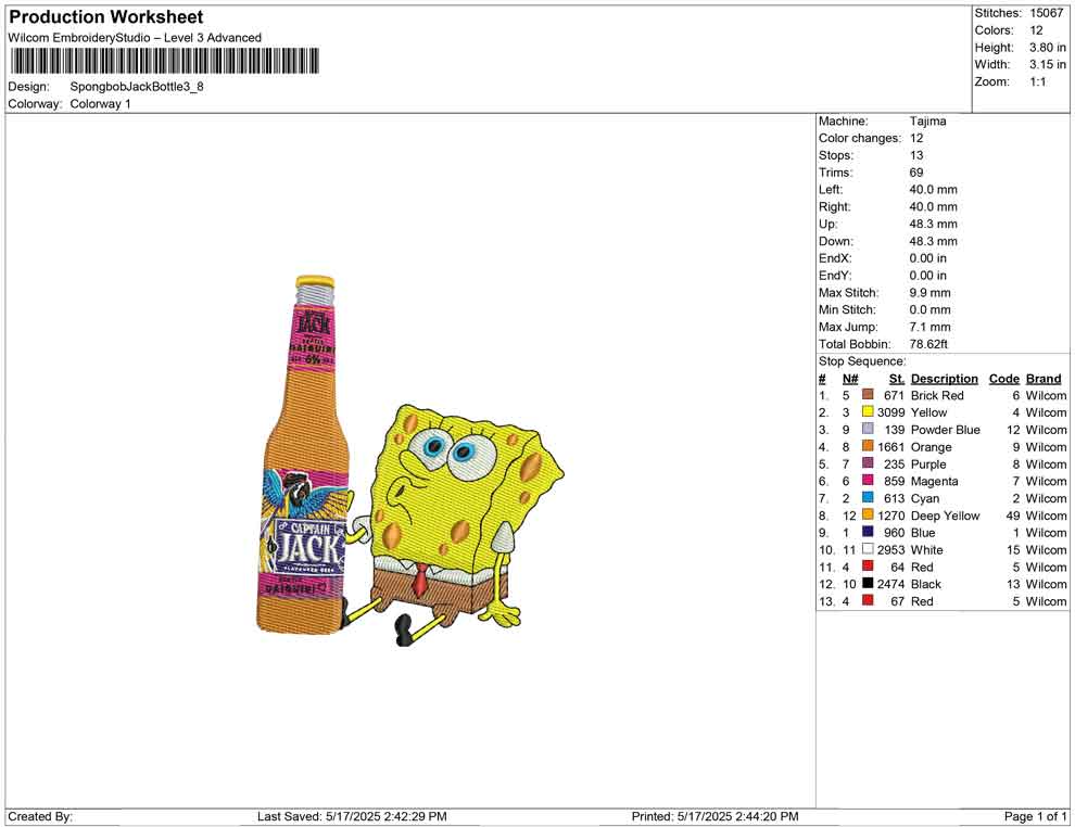 Spongbob Jack Bottle