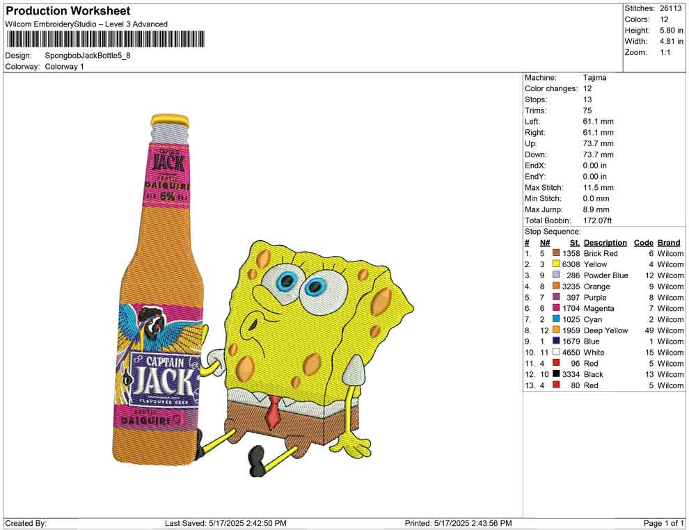 Spongbob Jack Bottle