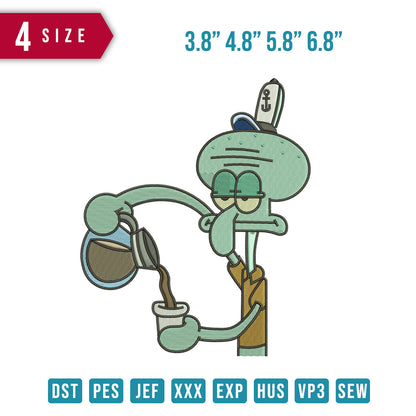 Squidward Drinking