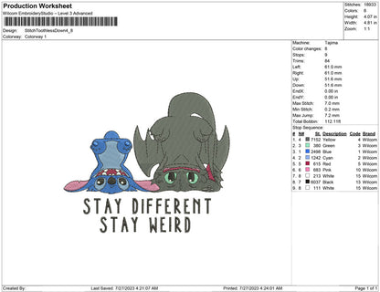 Stitch and Toothless Down