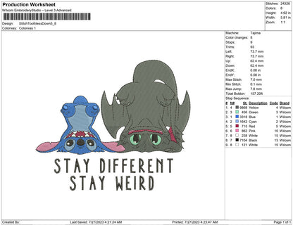 Stitch and Toothless Down