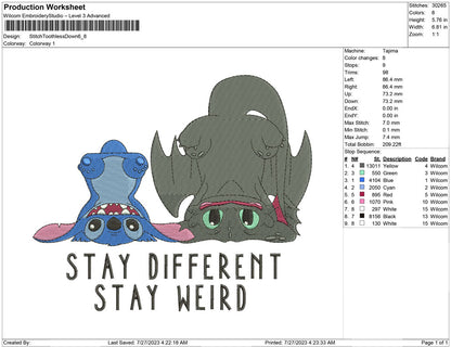 Stitch and Toothless Down