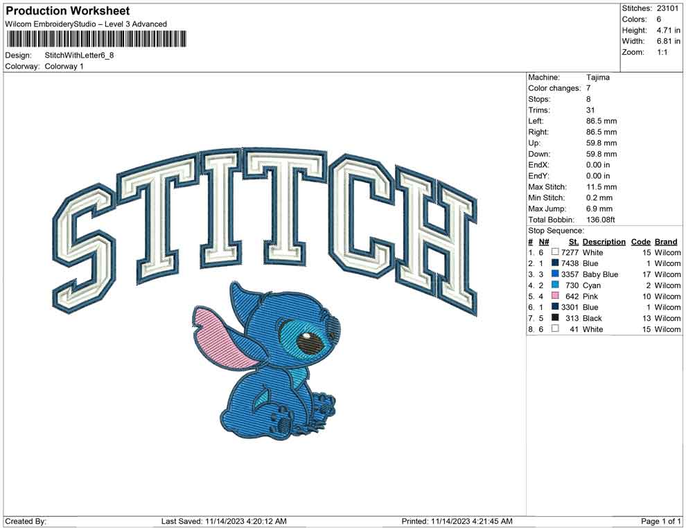 Stitch With Letter