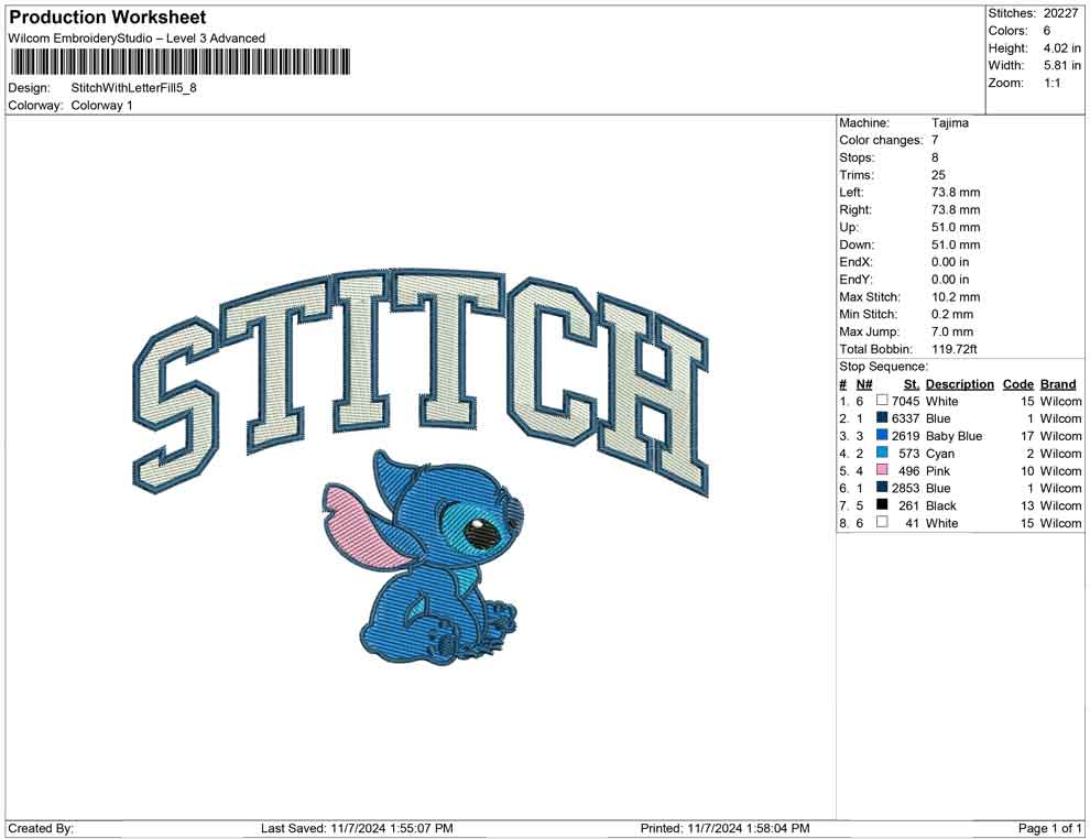 Stitch With Letter Fill