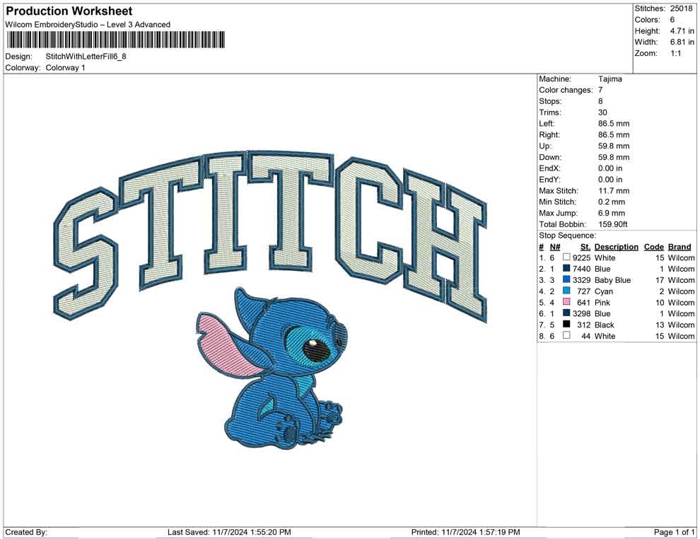 Stitch With Letter Fill