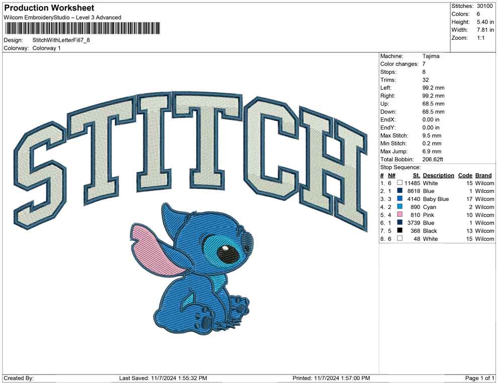 Stitch With Letter Fill