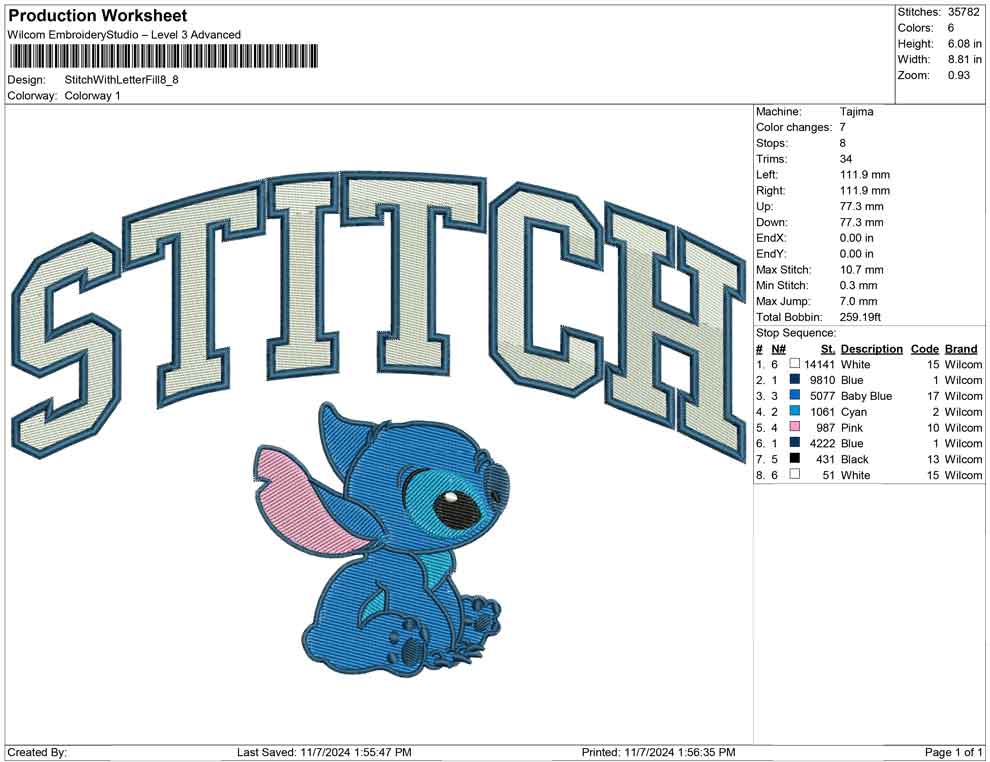 Stitch With Letter Fill