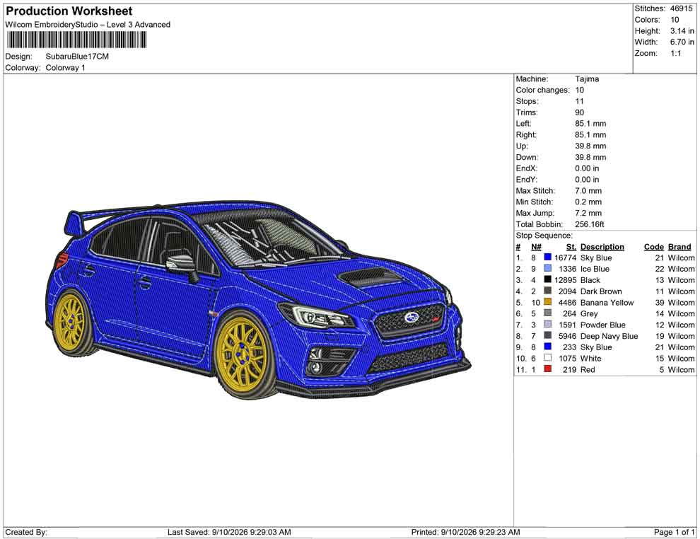 Subaru Blue