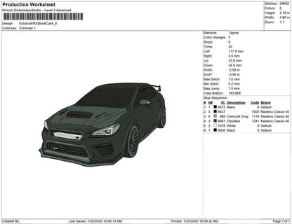 Subaru WRX Black Car