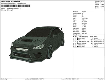 Subaru WRX Black Car