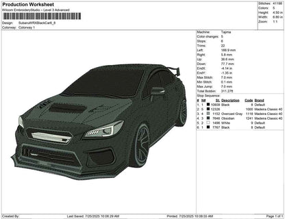 Subaru WRX Black Car