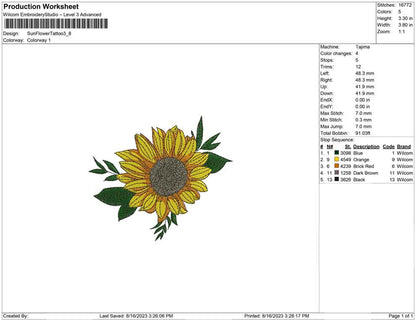 Sun Flower Tattoo