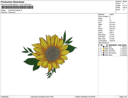 Sun Flower Tattoo