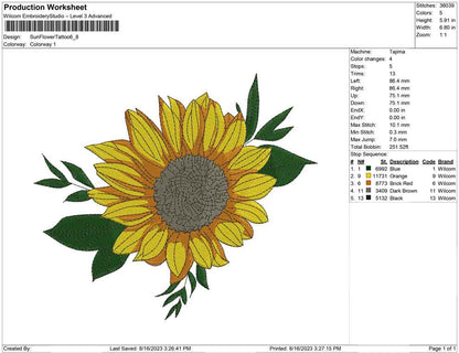 Sun Flower Tattoo