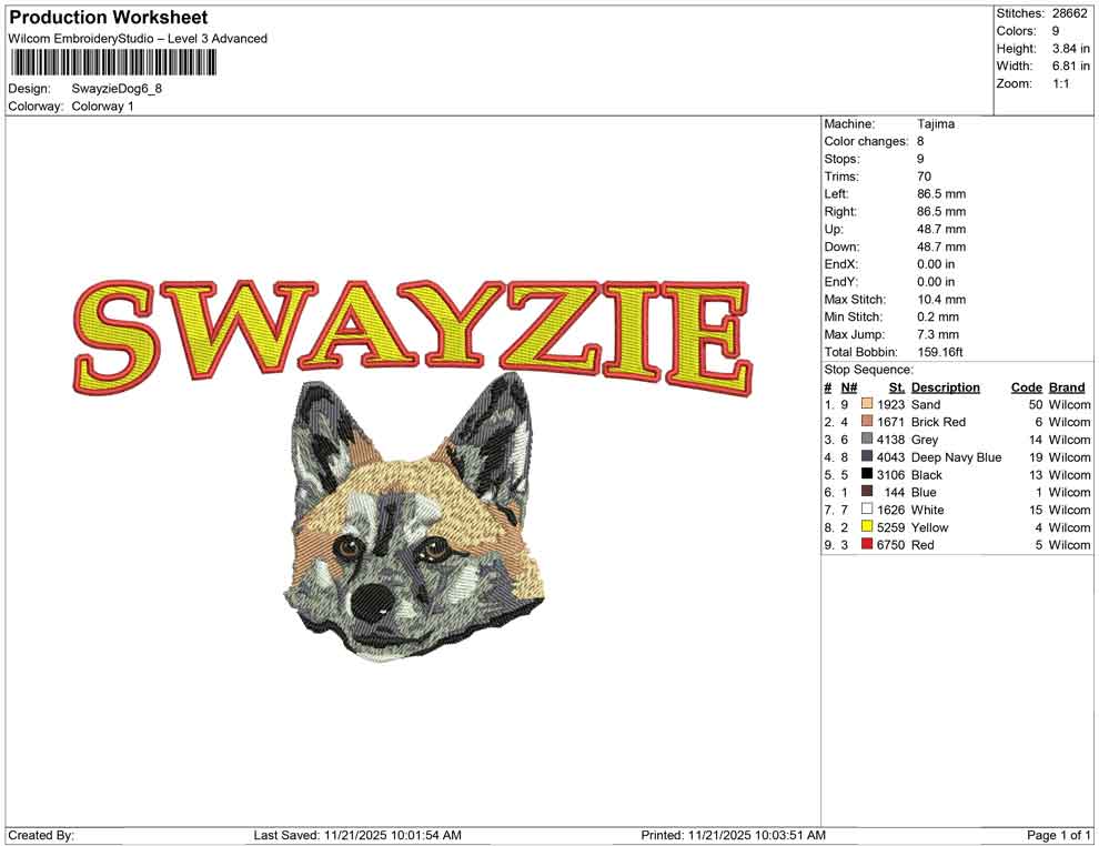 Swayzie Dog